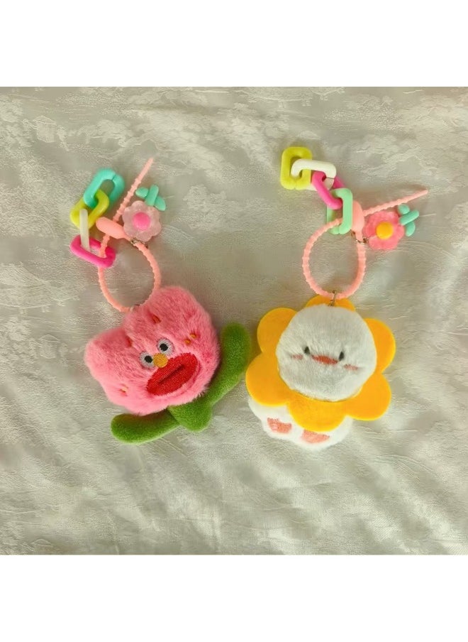 null - Little Red Book Ugly Cute Plush Doll Pendant Dripping Sweat Garlic Head Embarrassed Onion Funny Sun Duck Big Mouth Flower Doll Pendant-Specifications:Little Yellow Duck - Image 1