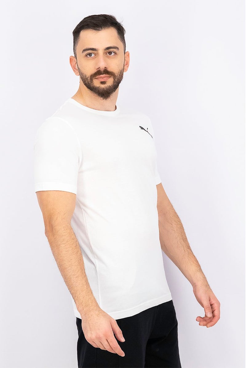 PUMA Men Crew Neckline Brand Logo T-shirt, White  - Image 2