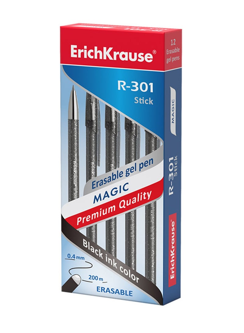 ErichKrause قلم جيل سحري قابل للمسح 12 قطعة حبر أسود R-301 - Image 3