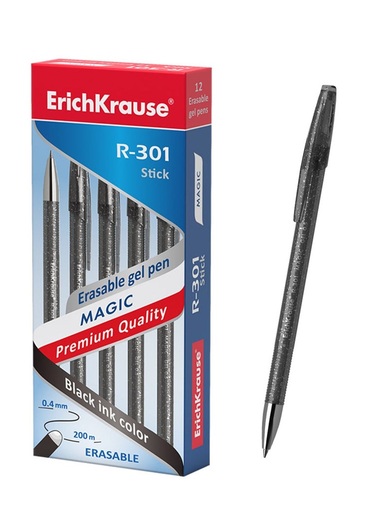ErichKrause قلم جيل سحري قابل للمسح 12 قطعة حبر أسود R-301 - Image 1