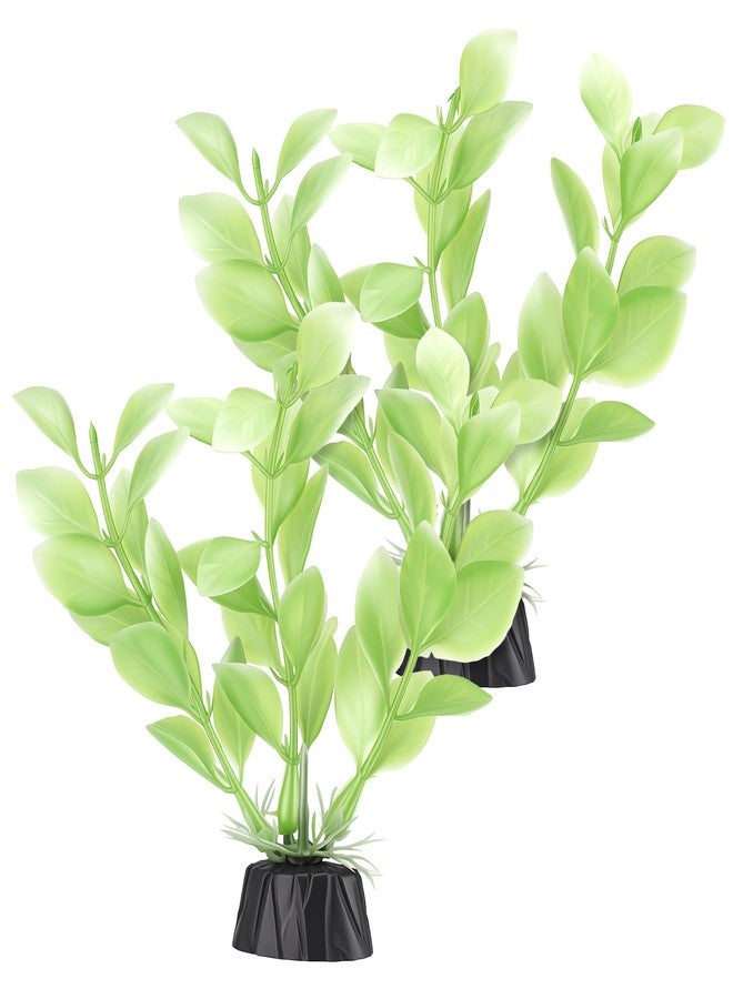 Eldraqth 2 Pcs Green Artificial Plant Fish Tank Decor 4.5 Inch Small Aquarium Plants for Betta Fish Tank Aquatic Water Grass Plastic Artificial Plant Reptiles Plants - Image 1