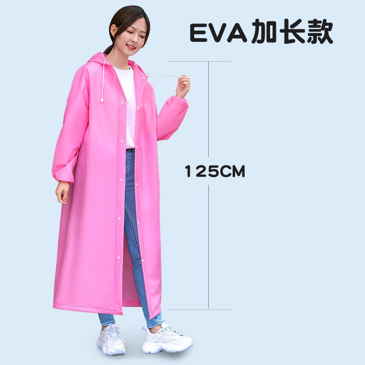 Non-Disposable Eva Raincoat For Adults Thickeneded Travel Outdoor Cycling Portable Poncho Hiking Raincoat - Image 3