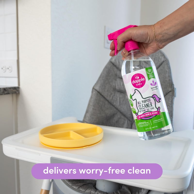 دابل Dapple Baby All Purpose Cleaning Spray, Hypoallergenic for Toys, High Chairs, Swings, Counters, Powered by Plants, 1 Pump Included, Lavender, 30 Fl Oz (Pack of 2) - Image 5