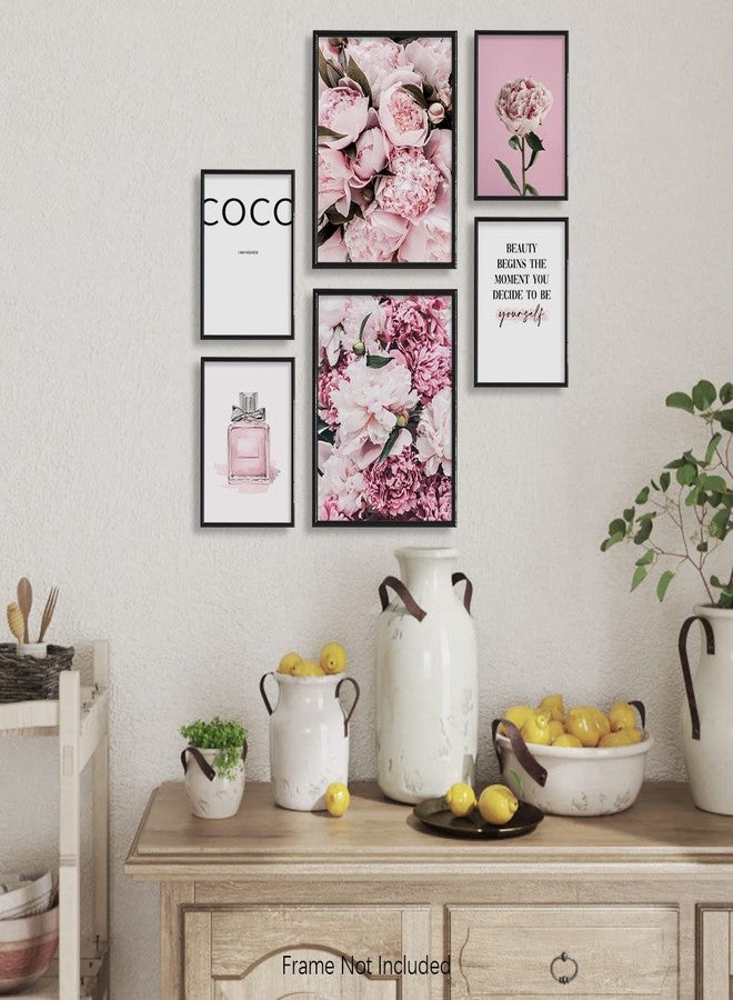 YUMKNOW Pink Paris Coco Wall Art - Rose Peony Glam Posters for Room Aesthetic - Fashion Designer Pictures - Postive Quotes Gifts, Bedroom Bath - Feminist Inspirational Quotes for Women Girl Bedroom Wall Décor - Image 4