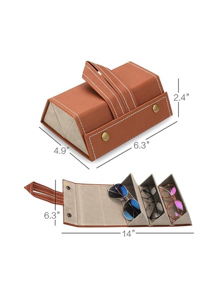 كابتن تيك Sunglasses Organizer, Glasses Case Portable Travel Sunglasses Holder Foldable Eyeglasses Storage Box Hanging Eyewear Holder for Women Men  - Image 2