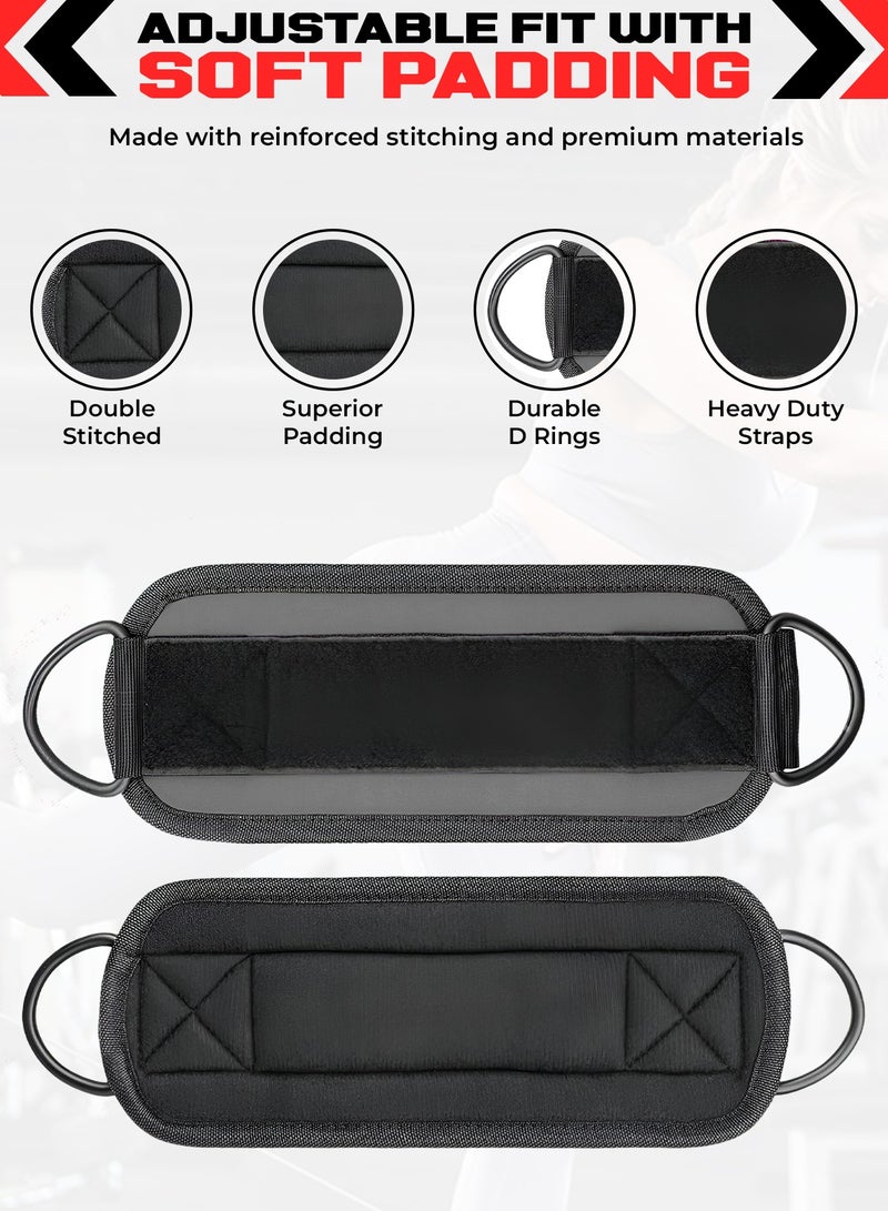 FIT TRIBE Ankle Straps for Leg & Glute Workouts 2pcs - Durable, Adjustable Strap for Strengthening Hamstrings, Thighs, and Calves - Perfect for Resistance Training & Gym Exercises (Grey) - Image 3