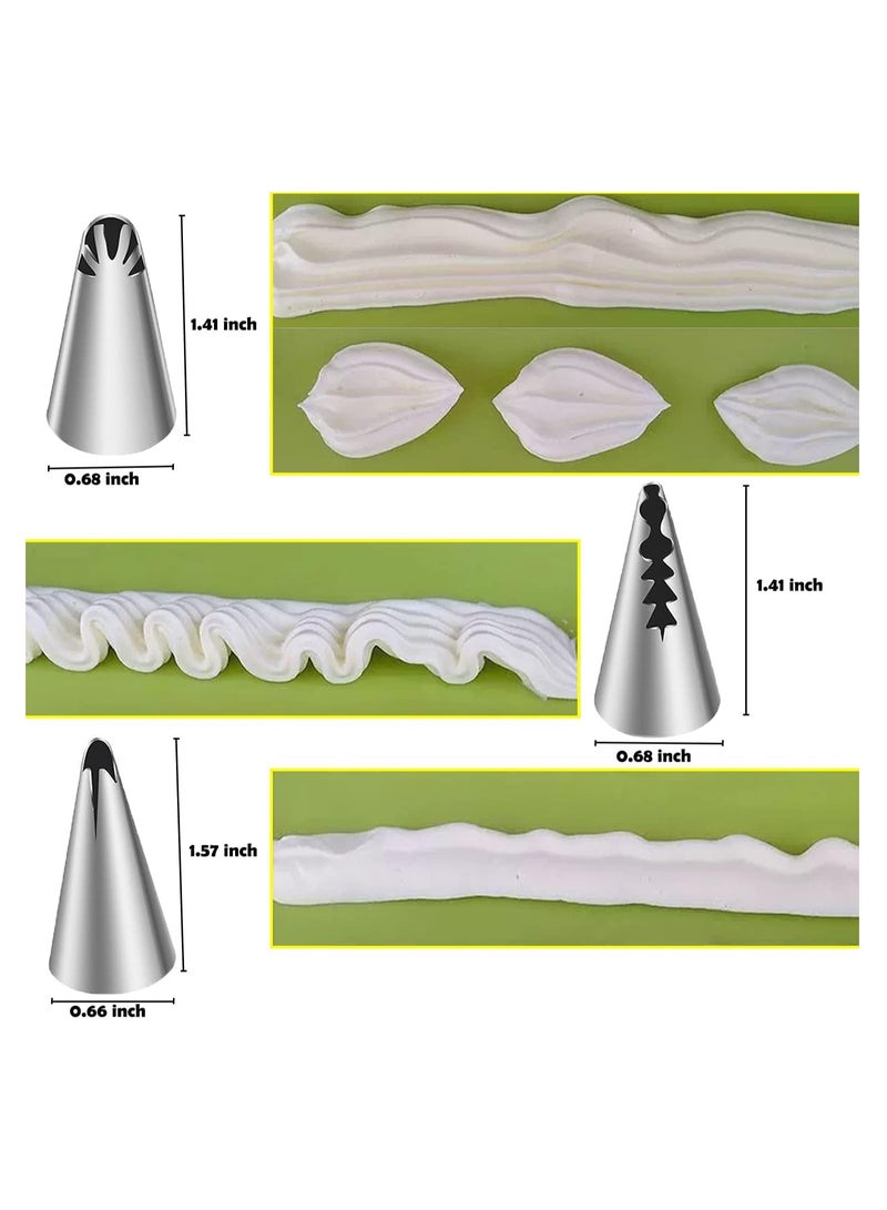 KASTWAVE 9-Piece Stainless Steel Cake Decorating Icing Piping Tip Set - Includes Pleated Skirt and Ruffle Piping Nozzles, Perfect for Cake, Cupcakes, and Cookies Frosting Decoration - Image 4