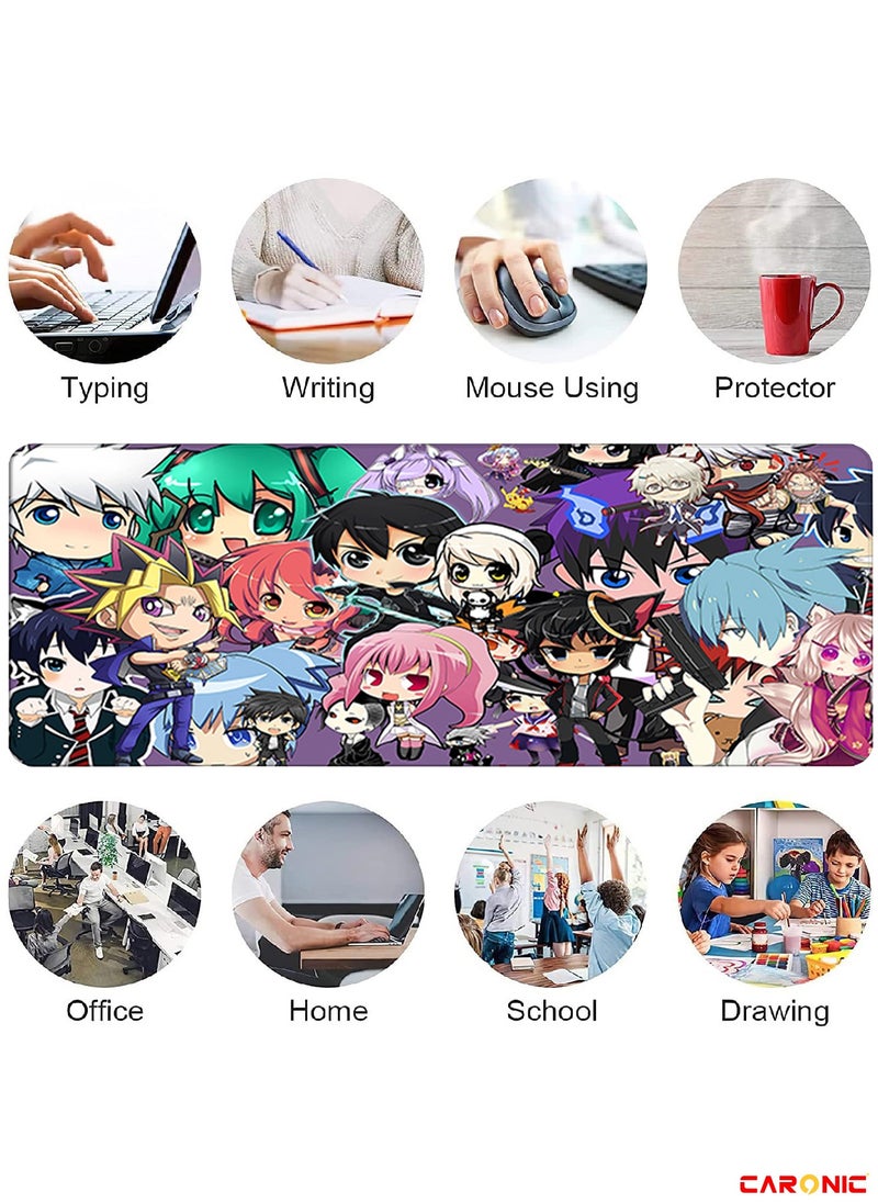 CARONIC - Large Gaming Mouse Pad with Superior Micro Weave Cloth Extended Desk Mousepad with Stitched Edges Non-Slip Base Water Resist Keyboard Pad For Gamer And Office Home YGO 104 - Image 1