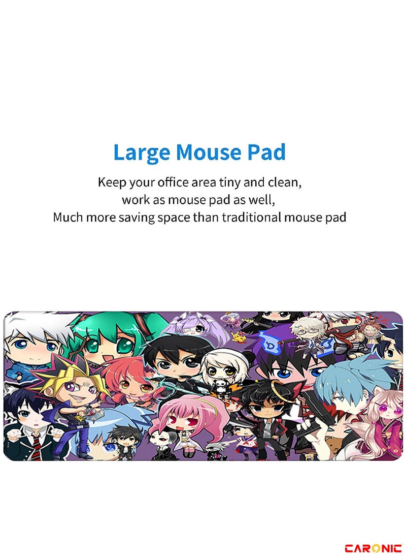 CARONIC - Large Gaming Mouse Pad with Superior Micro Weave Cloth Extended Desk Mousepad with Stitched Edges Non-Slip Base Water Resist Keyboard Pad For Gamer And Office Home YGO 104 - Image 1