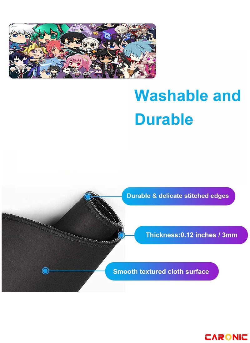 CARONIC - Large Gaming Mouse Pad with Superior Micro Weave Cloth Extended Desk Mousepad with Stitched Edges Non-Slip Base Water Resist Keyboard Pad For Gamer And Office Home YGO 104 - Image 1