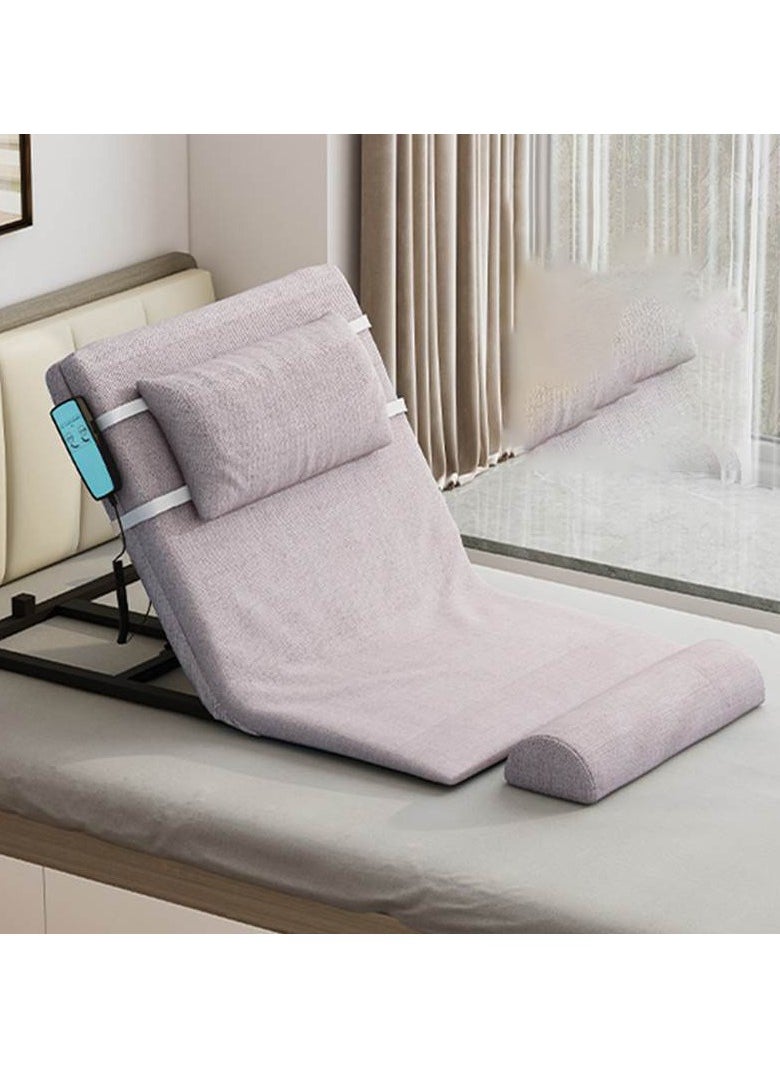 Electric Power Lifting Adjustable Bed Back Rest for Patient Back Lumbar Support, Assist Elderly to Get Out of Bed Easily, Removeable Bedrails with Pocket, 220lbs Capacity