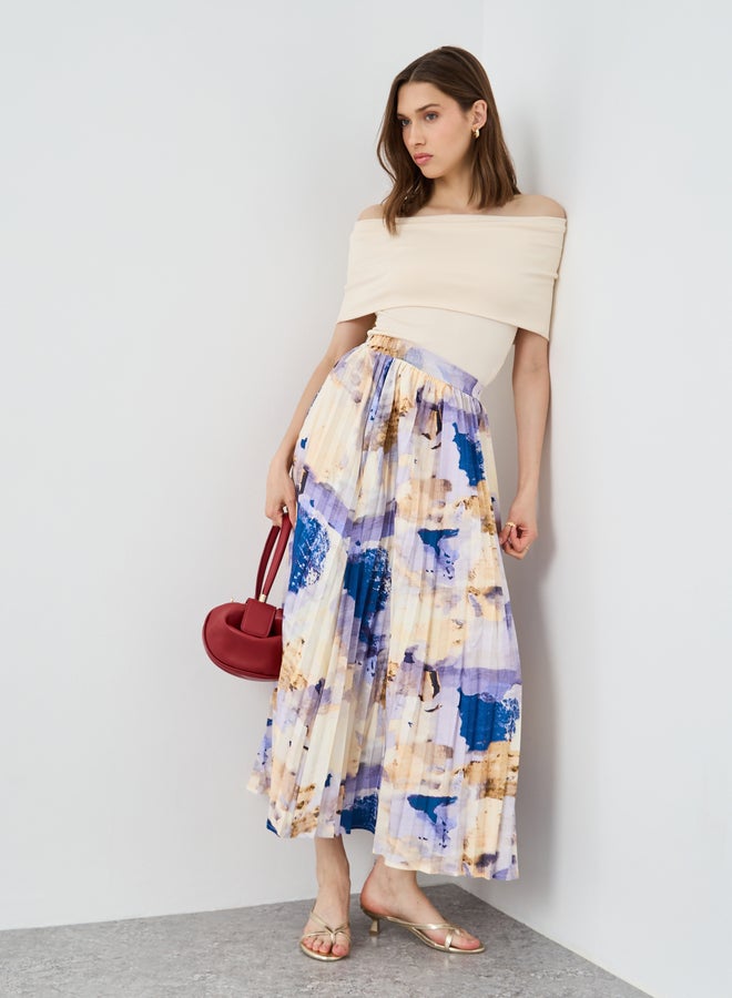 Take Two Beige Solid Off Shoulder Knit Top - Image 2