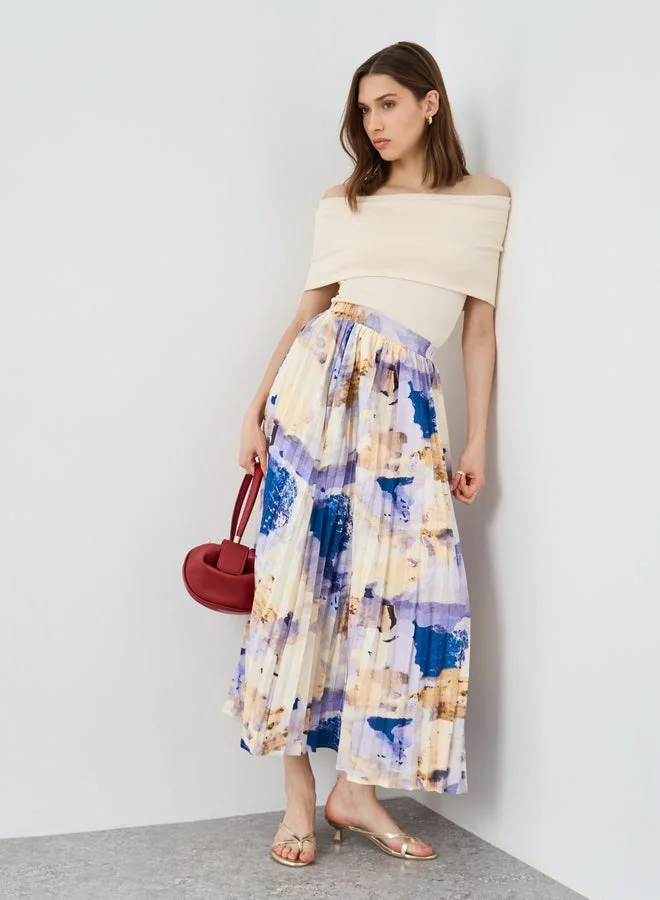 تايك تو توب محبوك بيج سادة بدون أكتاف