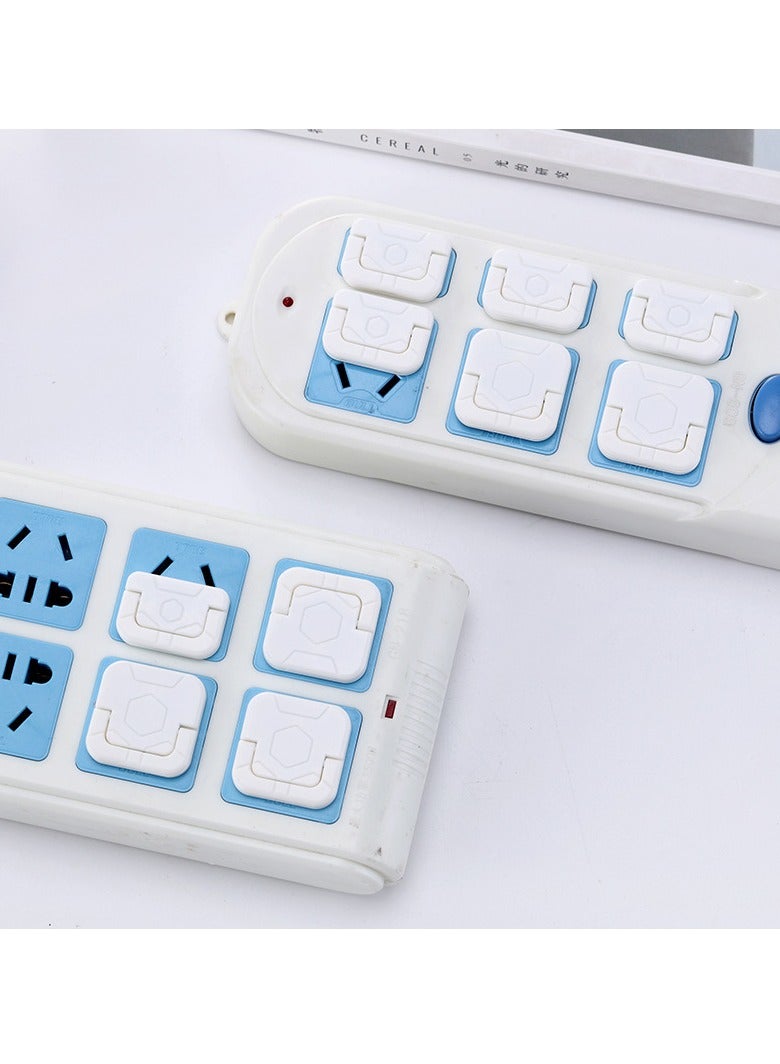 Ten Children's Electric Shock Resistant Socket Pull Ring Protective Covers White - Image 1