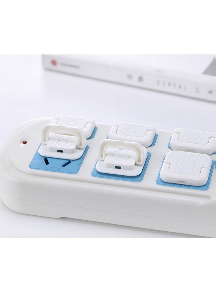 Ten Children's Electric Shock Resistant Socket Pull Ring Protective Covers White - Image 2