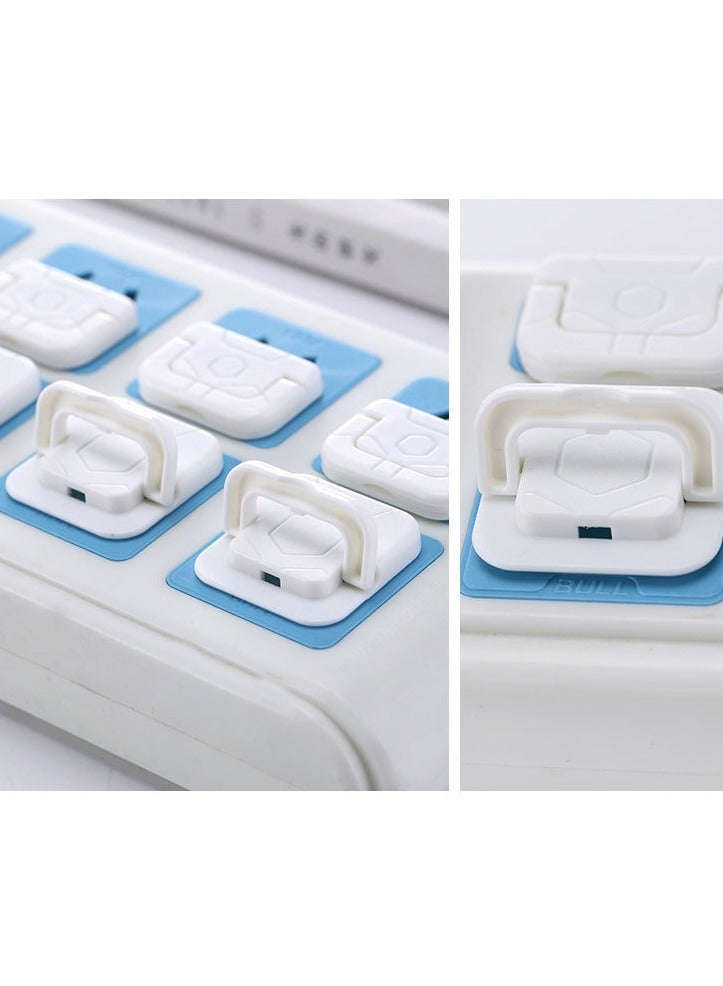 Ten Children's Electric Shock Resistant Socket Pull Ring Protective Covers White - Image 3