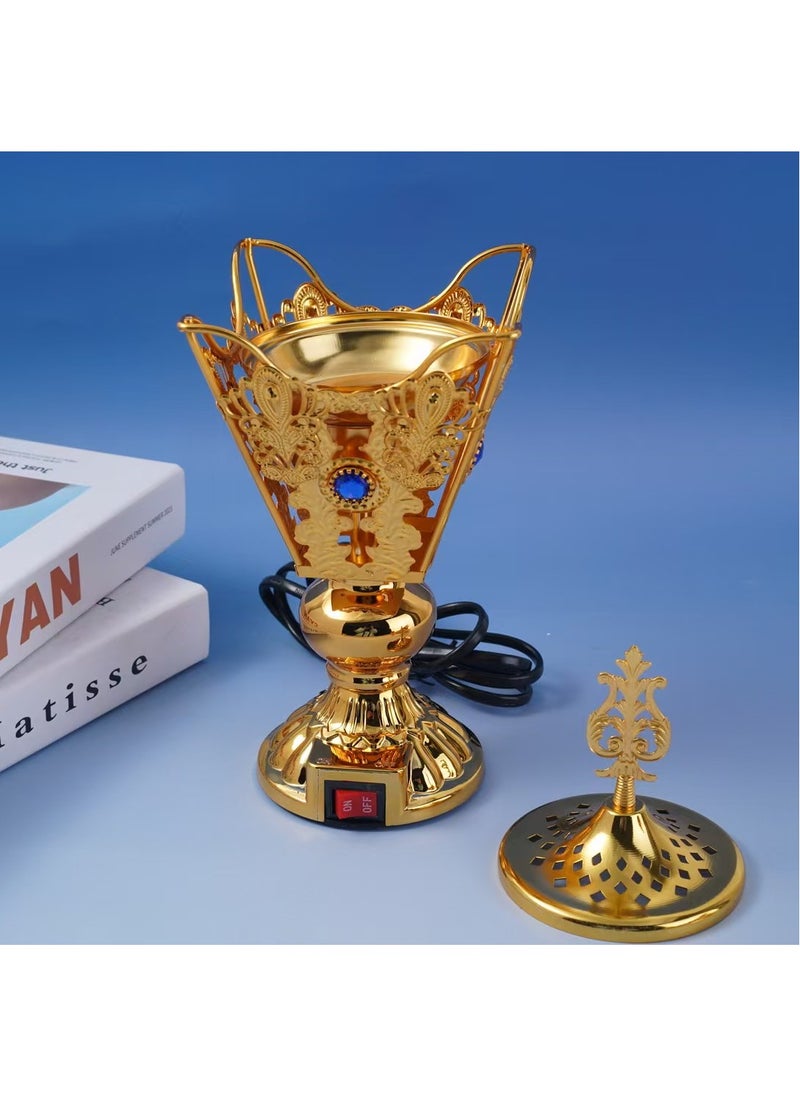 Arabest An Electric Metal Incense Burner Infused with Arabic Charm, Perfect for Home Use, Festivals, and Weddings  - Image 1