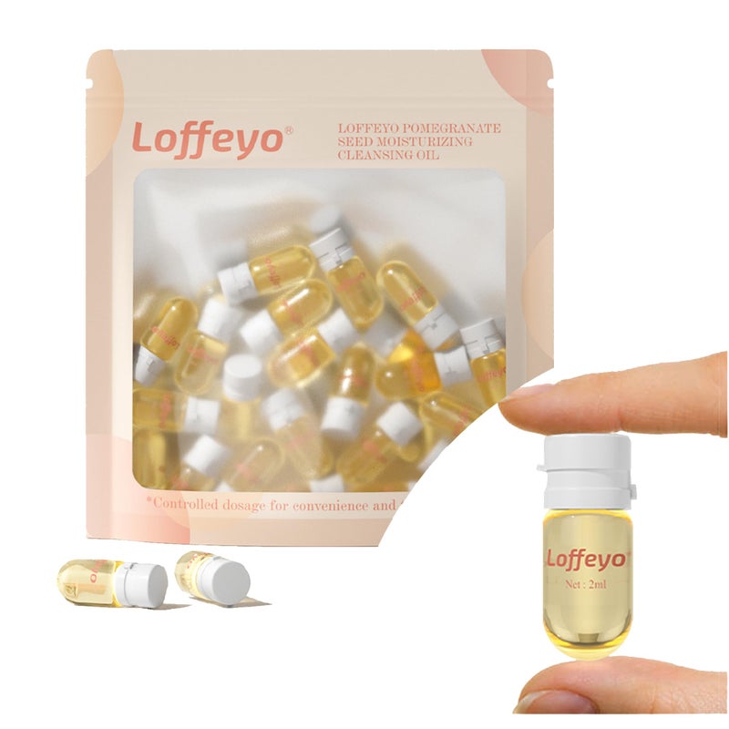 Loffeyo 20PCS Travel Cleansing Oil Makeup Remover, Individually Mini Size Packaged Units, Moisturizing Pomegranate Seed, Travel Essential, Hotel Use - Image 1
