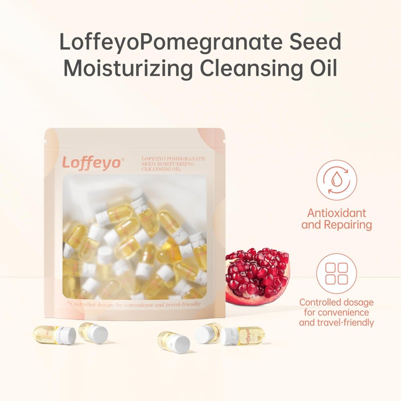 Loffeyo 20PCS Travel Cleansing Oil Makeup Remover, Individually Mini Size Packaged Units, Moisturizing Pomegranate Seed, Travel Essential, Hotel Use - Image 4