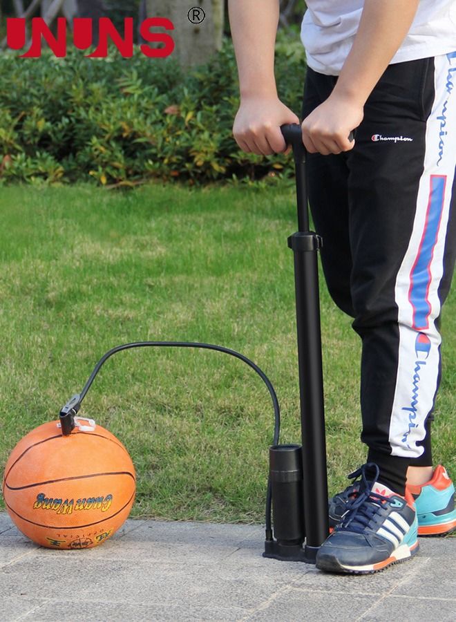 UNUNS Household Bike Pump with Gauge - Portable Bicycle Tire Pump - 160 PSI Bike Air Pump，Multi-function Air Pump for Basketball/Football/Motorcycles/Car - Image 4