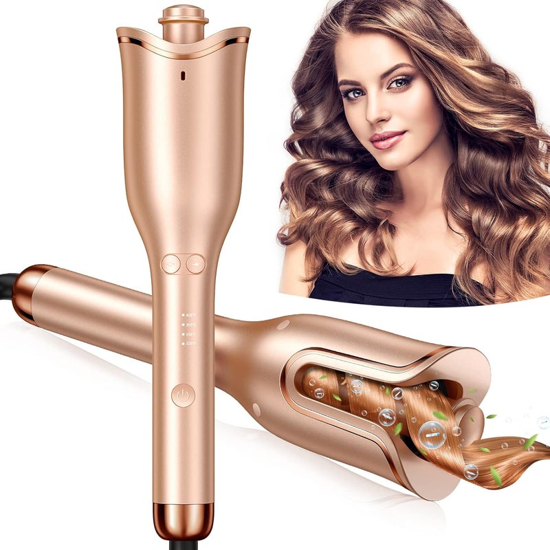 Automatic Curling Iron Professional Automatic Hair Curler with 1 Curling Iron Large Slot  4 Temperature  3 Timer Dual Voltage AntiTangle Rotating Curling Iron with Auto ShutOff for Hair Styling