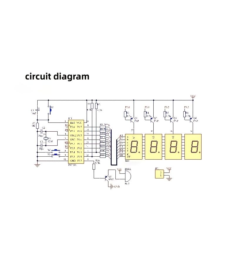 Cartoon 4 Digit Clock Kit Electronic Circuit Training Board Unassembled 1 Set - Image 4