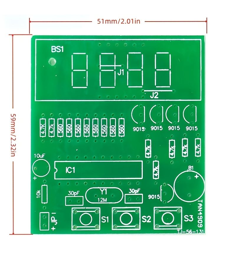 Cartoon 4 Digit Clock Kit Electronic Circuit Training Board Unassembled 1 Set - Image 2