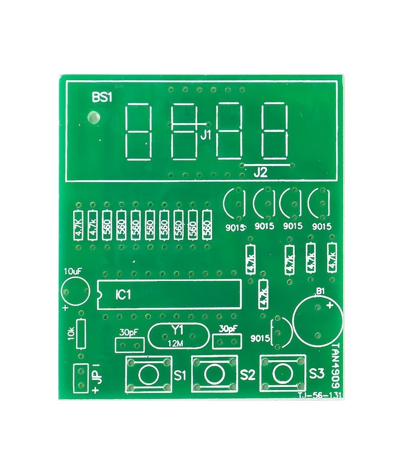 Cartoon 4 Digit Clock Kit Electronic Circuit Training Board Unassembled 1 Set - Image 3