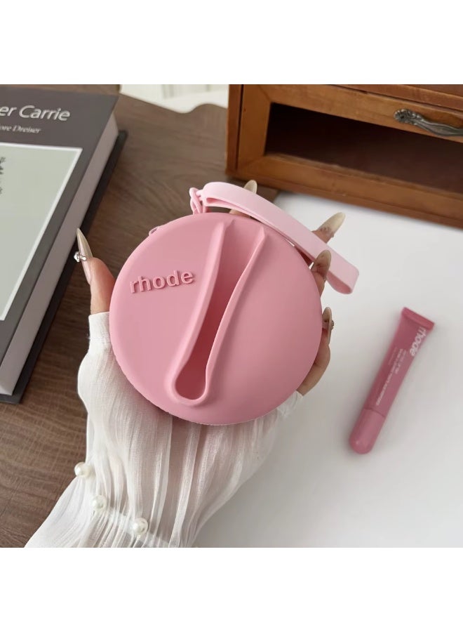 rhode Lipstick Holder Bag Coin Purse Lip Glaze Organizer Storage Bag Toast Ribbon (PINK)  - Image 2