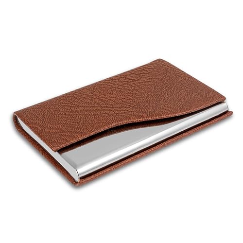 OFIXO eather Business Card Holder Card Name ID Credit Card Wallet Stainless Steel Card Case for Men Women (OFX-1189) - Image 1