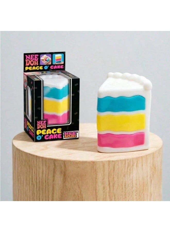 NeeDoh Peace O' Cake Squishy Toy - Colorful Cake Shaped Stress Relief Fidget Toy - Image 4