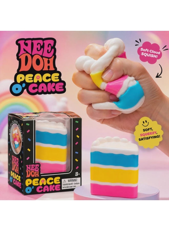 NeeDoh Peace O' Cake Squishy Toy - Colorful Cake Shaped Stress Relief Fidget Toy - Image 3