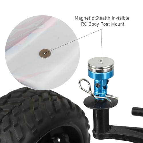 Hobbypark Alloy Magnetic Stealth Invisible Body Post Mount Shell for Drift RC Touring Car (Pack of 4) - Image 4