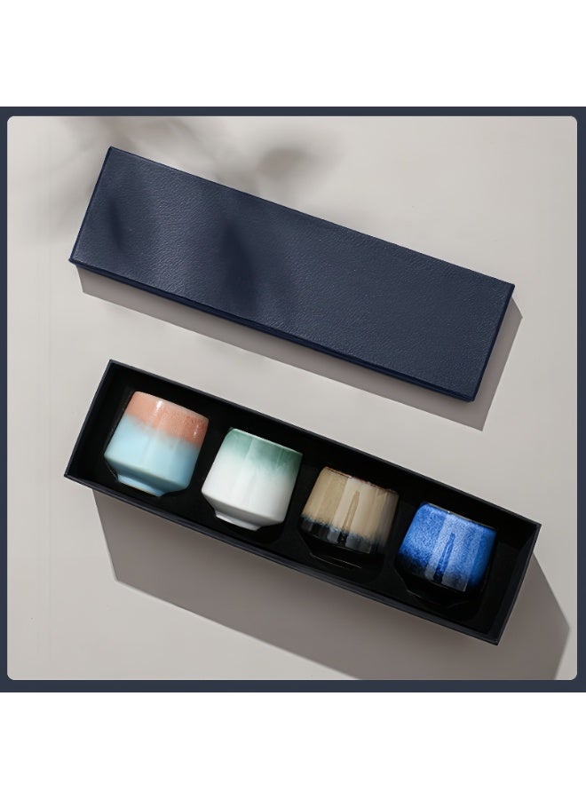 Espresso Cups Coffee Cups Mugs Handmade 4 pcs Tea Cups 220ml With Multicolour Gift Box Cups for Turkish Tea Cappuccino Latte - Image 1