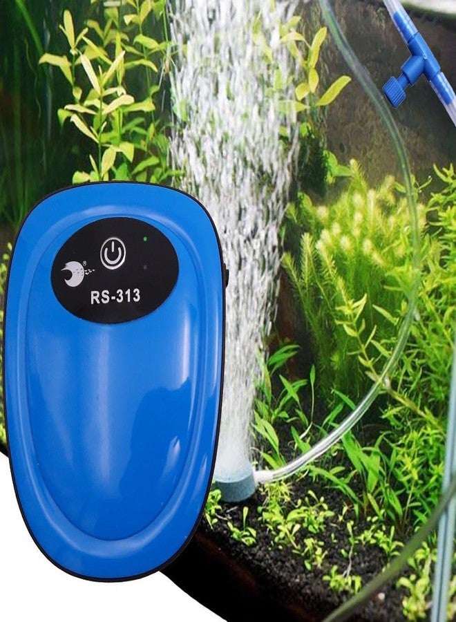 rizopets RS-313 Aquarium Air Pump, Quiet Operation, Blue - Image 1