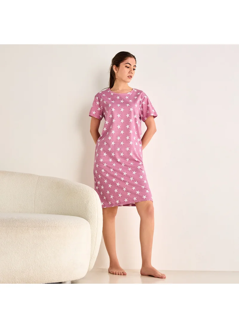 Splash FAV All-Over Printed Night Dress