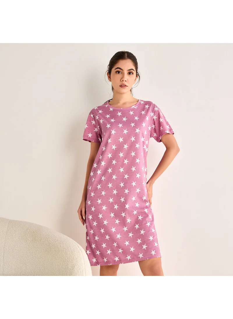 Splash FAV All-Over Printed Night Dress