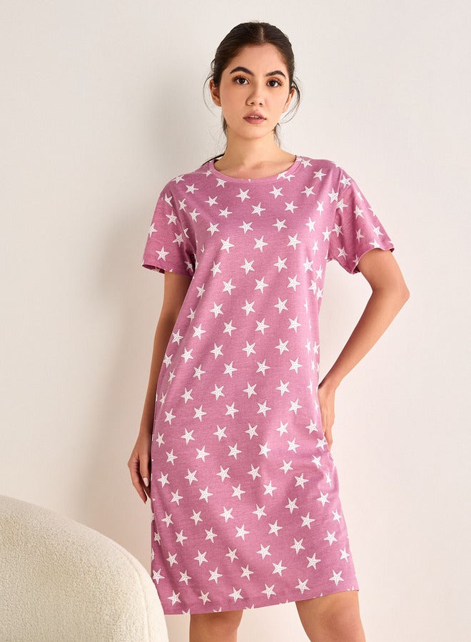 سبلاش فيڤ فستان نوم بطبعات شاملة - Image 1