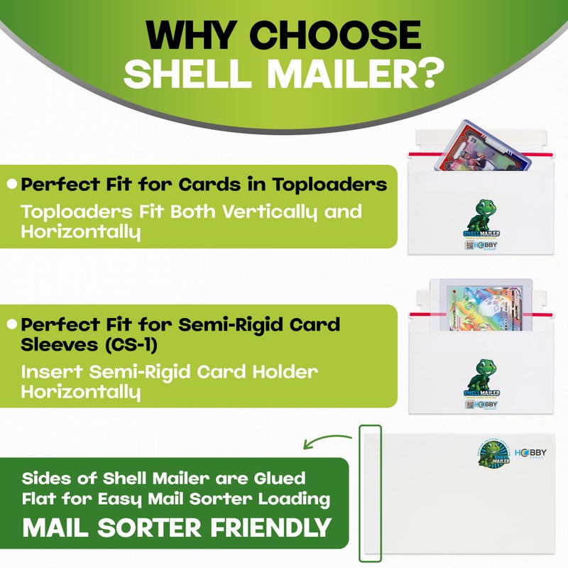 Hobby Armor 500 Pack Shell Mailer Trading Card Envelopes by Hobby Armor, 7" x 4.35" Trading Card Mailers for Shipping, Perfect Sized Shipping Envelope for Mailing Semi-Rigid and Toploaders, Protector Supplies - Image 5