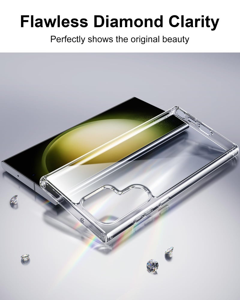 HOOMIL Case for Samsung Galaxy S23 Ultra 5G 6.8-Inch, Non-Yellowing, Drop Protection, Anti-Scratch, Transparent Hard Back Phone Cover - Crystal Clear - Image 3