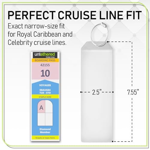 Untethered Cruise Luggage Tag Holders (6 Pack, Narrow) | Clear Luggage Tags for Cruise Ships | Durable PVC Travel Bag ID Tags (6.3" x 2.4") - Image 2