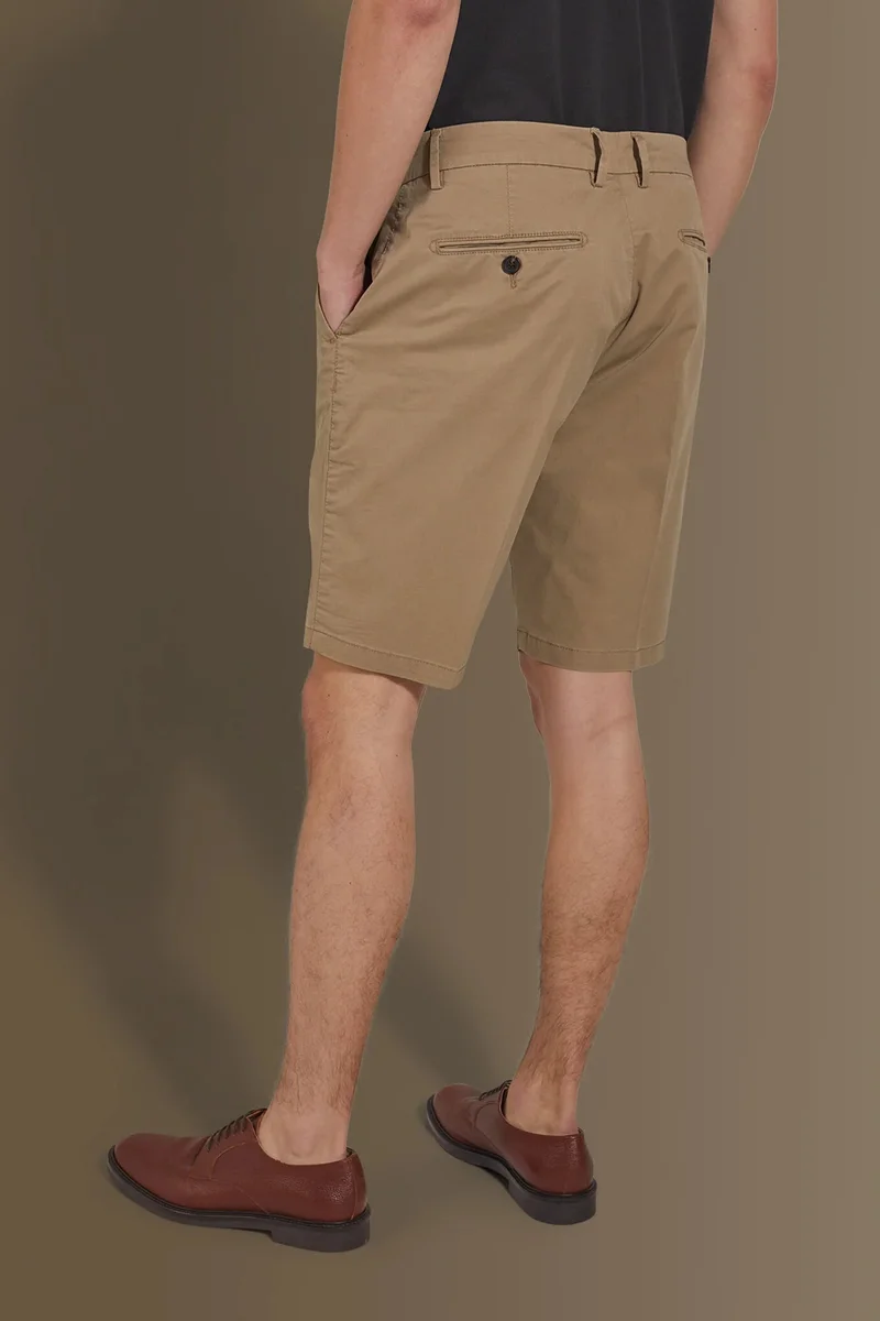 Doppelganger Brown Classic bermuda twill stretch construction - Beige for Men | Best Price UAE