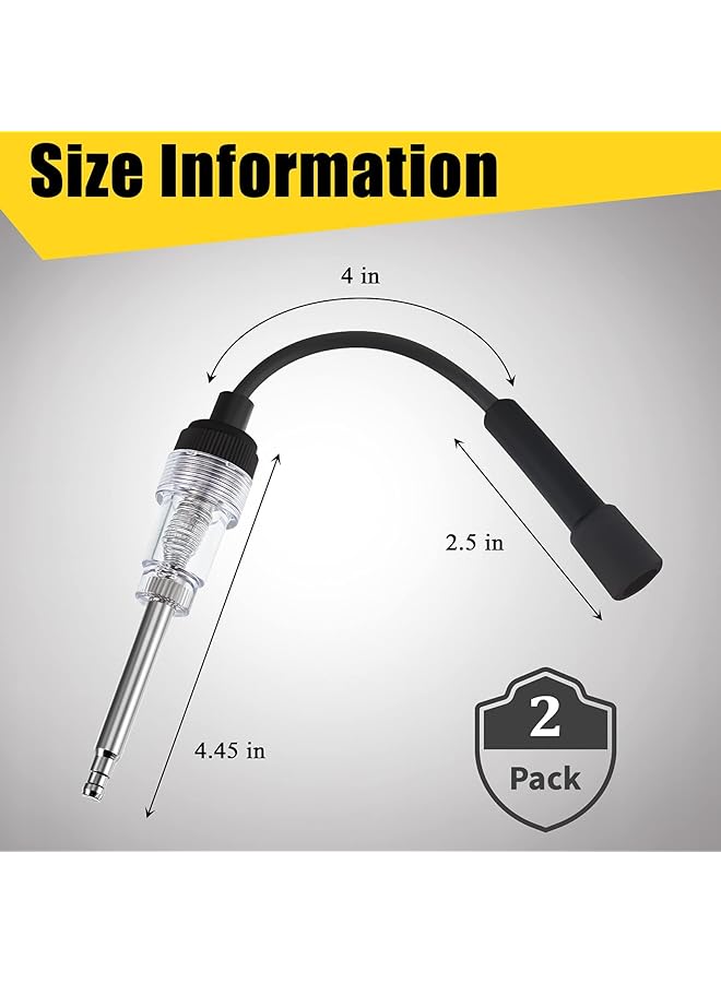 SYOSI Inline Spark Plug Tester Engine Ignition Tester Straight Boot Ignition Tester Light Lawnmower Engine Checker Armature Diagnostic Detector For Automotive Car Internal External Engine (2 Pieces) - Image 2