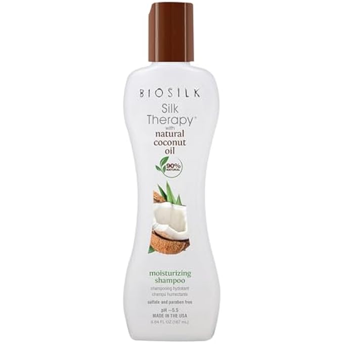 BIOSILK SILK THERAPY WITH ORGANIC COCONUT OIL MOISTURIZING SHAMPOO FOR UNISEX 5.64 OZ SHAMPOO - Image 1