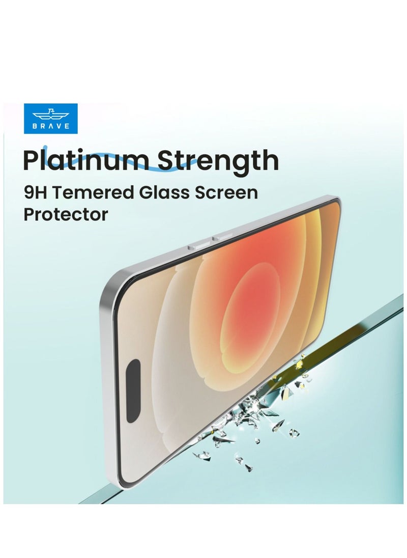 Brave - iPhone 15 Pro Max Screen Protector, [Easy Install] 3D Curved Anti-Bubble Shockproof Anti-Scratch 9H Ultra HD Tempered Glass Case Friendly Screen Protector for Apple iPhone 15 Pro Max, 6.7" - Image 1