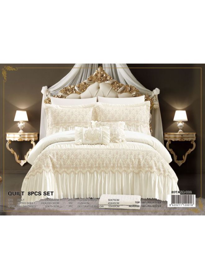 Al Shalhoub طقم لحاف زفاف من البوليستر مكون من 8 قطع من روتانا