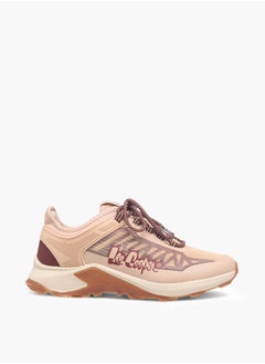 Lee Cooper Women's Logo Detail Sneakers with Lace-Up Closure  - Image 3