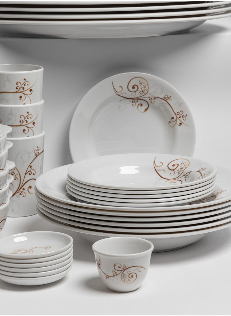 CC Bin Shihon Melamine Dinner Set 80 Pieces For 6 People White Microwave And Dishwasher Safe  - Image 3