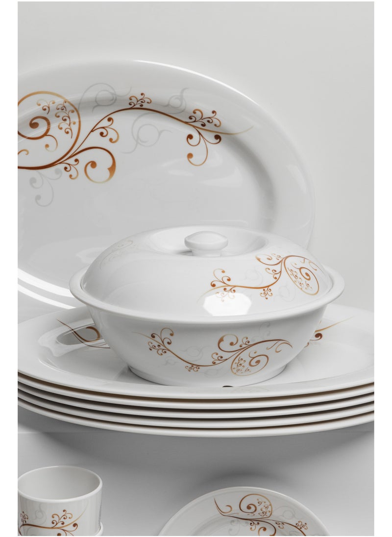 CC Bin Shihon Melamine Dinner Set 80 Pieces For 6 People White Microwave And Dishwasher Safe  - Image 5