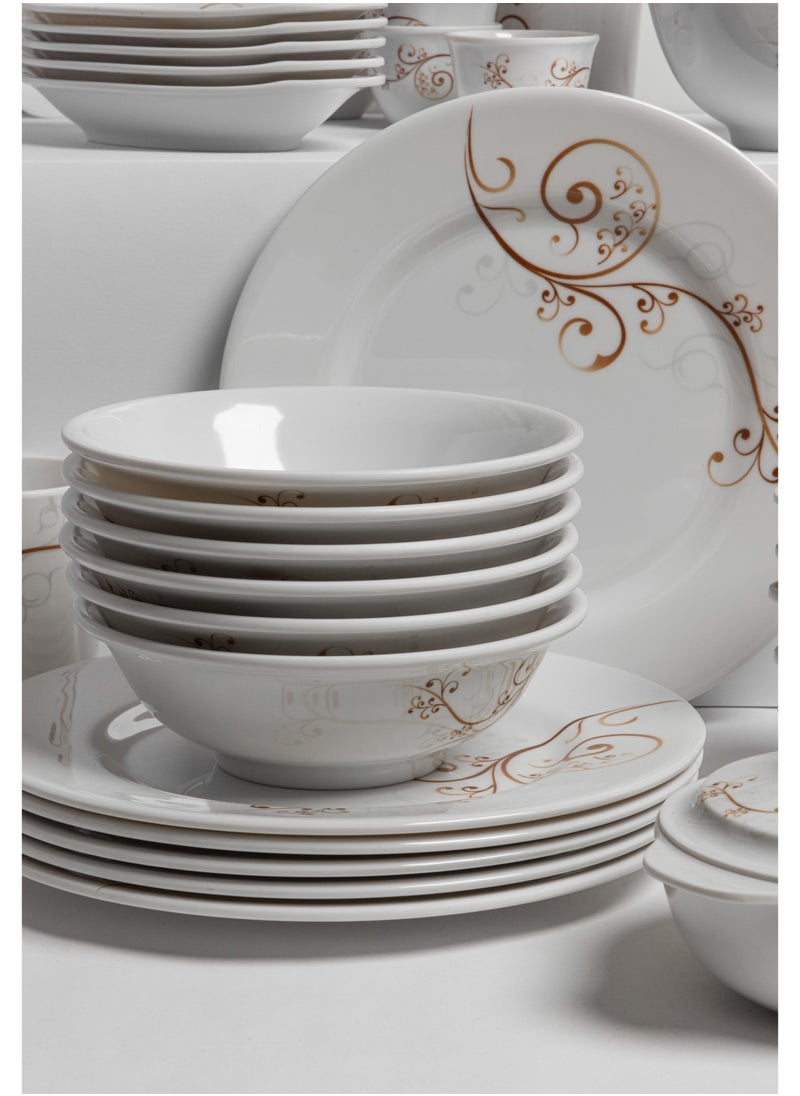 CC Bin Shihon Melamine Dinner Set 80 Pieces For 6 People White Microwave And Dishwasher Safe  - Image 4